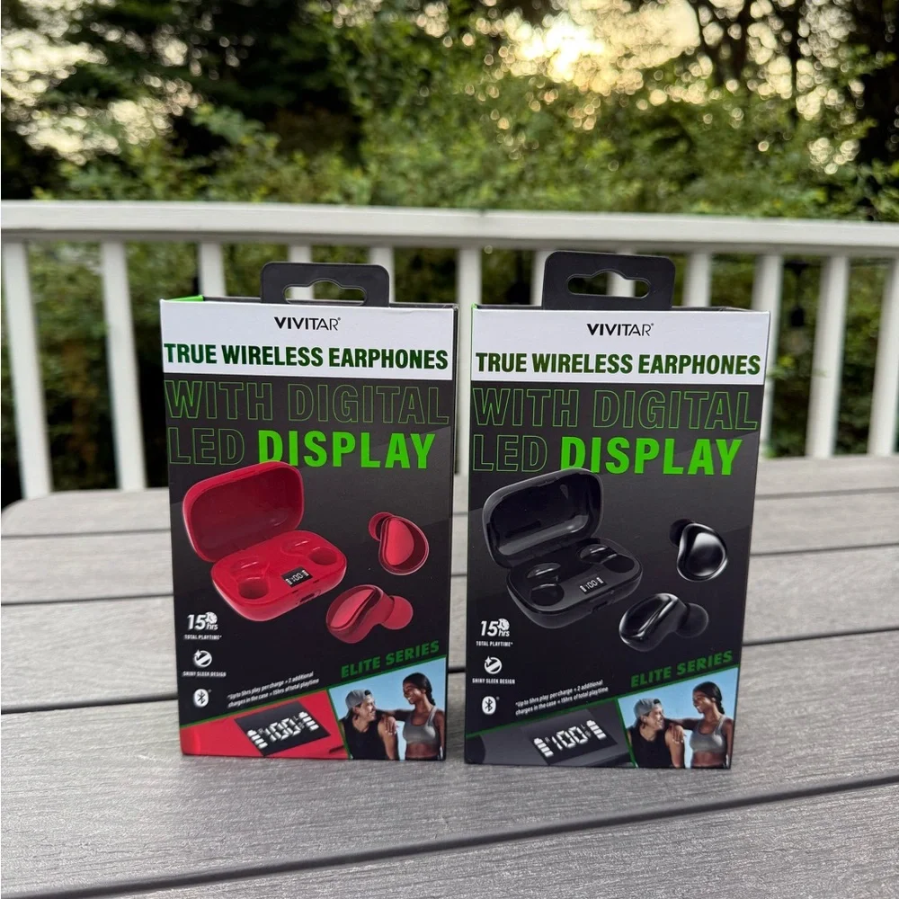 Vivitar Elite Series True Wireless Earphones - Red and Black
